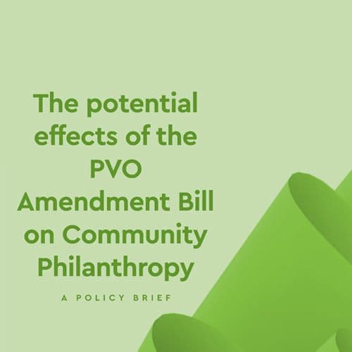 The Potential Effects of the PVO Amendment Bill on Community Philanthropy